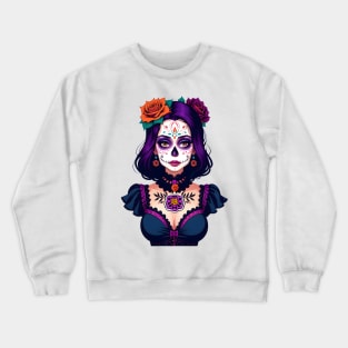 Floral Day of the Dead Girl Crewneck Sweatshirt